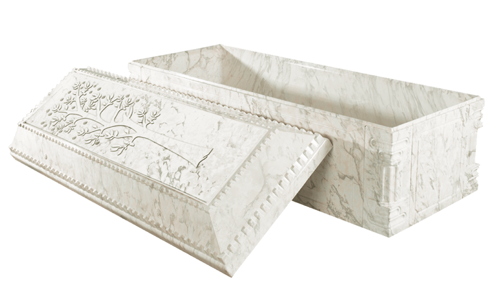 Healing Tree Burial Vault White Marble Min